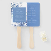 Französisches Hochzeitsprogramm für Blaufilde Fächer (Vorne und Hinten)