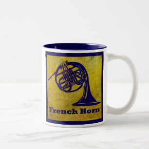 Französisches Horn auf Gold Zweifarbige Tasse