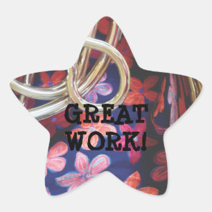 Französisches Horn-Belohnungs-Aufkleber Stern-Aufkleber