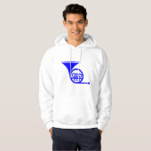 Französisches Horn - Blau Hoodie (Vorne ganz)