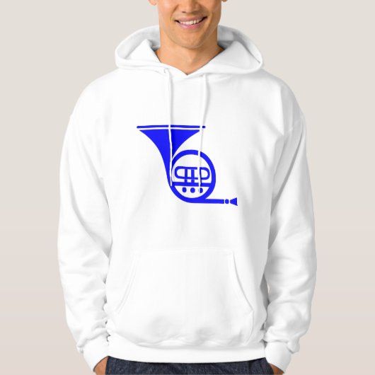 Französisches Horn - Blau Hoodie (Vorderseite)