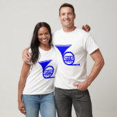 Französisches Horn - Blau T-Shirt (Unisex)