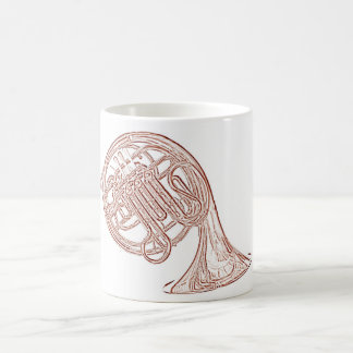 Französisches Horn-Brown-Tinte, die Tasse zeichnet