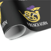 Französisches Horn Funny Music Instrument Pub Dark Geschenkpapier (Rolleneckpunkt)