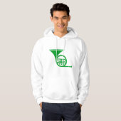 Französisches Horn - Grüngras Hoodie (Vorne ganz)