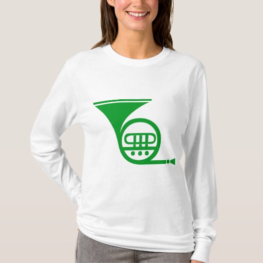 Französisches Horn - Grüngras T-Shirt (Vorderseite)