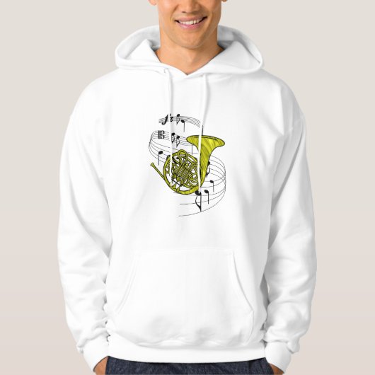 Französisches Horn Hoodie (Vorderseite)