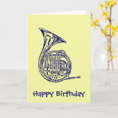 Französisches Horn Karte (Gelbe Blume)