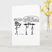 Französisches Horn Karte (Gelbe Blume)