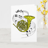 Französisches Horn Karte (Gelbe Blume)