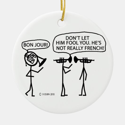 Französisches Horn Keramikornament (Vorne)