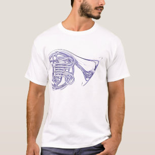 Französisches Horn-Linie, die Shirt zeichnet
