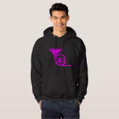 Französisches Horn - Magenta Hoodie (Vorne ganz)