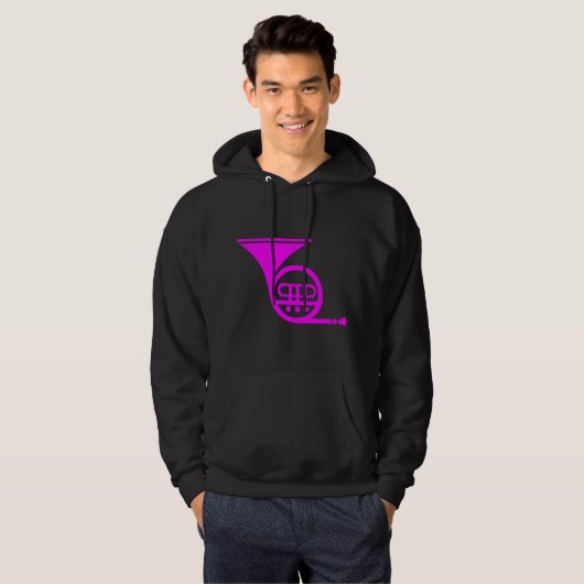 Französisches Horn - Magenta Hoodie (Vorne ganz)