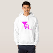 Französisches Horn - Magenta Hoodie (Vorne ganz)