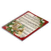 Französisches Horn mit Vintager Notenmusik Weihnac Notizblock (Linke Seite)