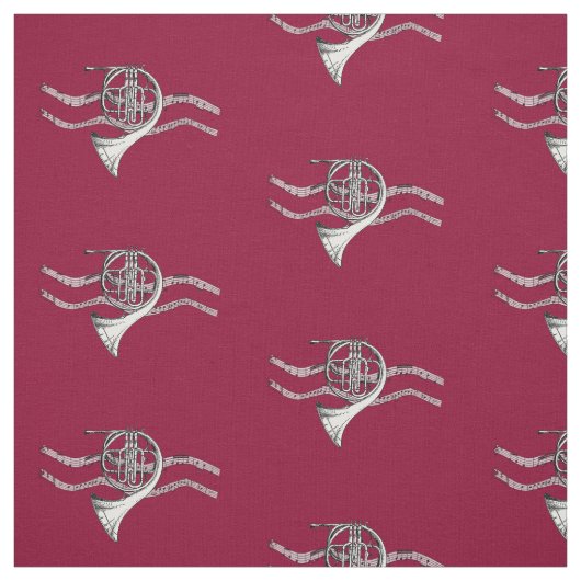 Französisches Horn-Musik-Gewebe Stoff (Muster)