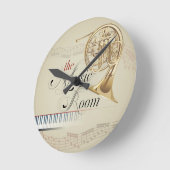 Französisches Horn-Musik-Raum Runde Wanduhr (Winkel)