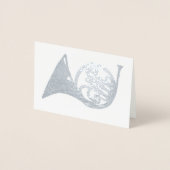 Französisches Horn-Musikinstrument in Silber Folienkarte (Vorderseite)