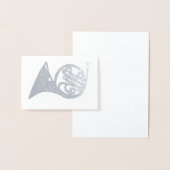 Französisches Horn-Musikinstrument in Silber Folienkarte (Anzeige)