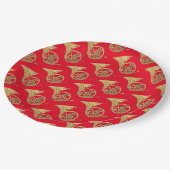 Französisches Horn-Musikinstrument Zeichnend auf R Pappteller (Schrägansicht)