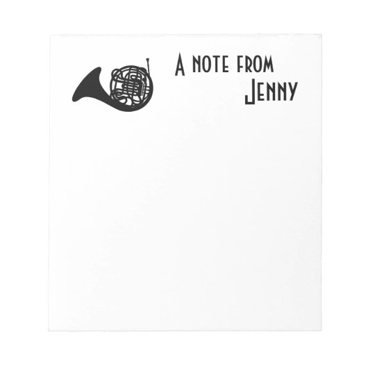 Französisches Horn Notizblock (Vorderseite)