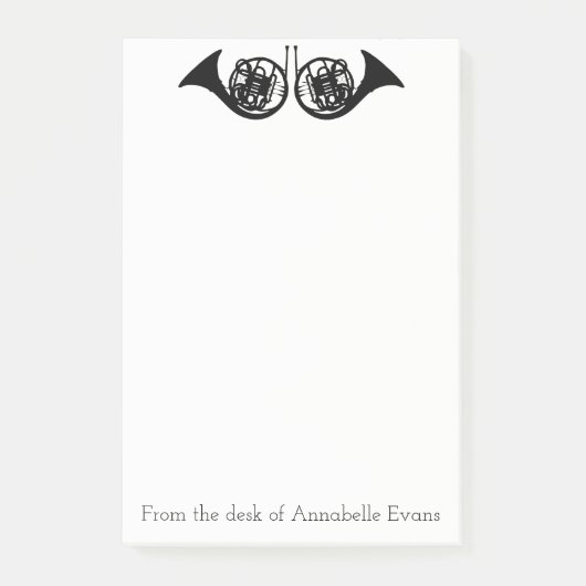 Französisches Horn personalisieren Post-it Klebezettel (Vorderseite)