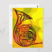 Französisches Horn Postkarte (Vorne/Hinten)