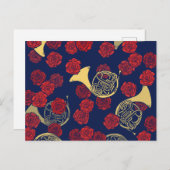 Französisches Horn Postkarte (Vorne/Hinten)