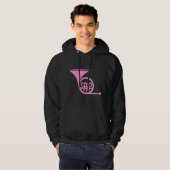 Französisches Horn - Rosa Hoodie (Vorne ganz)