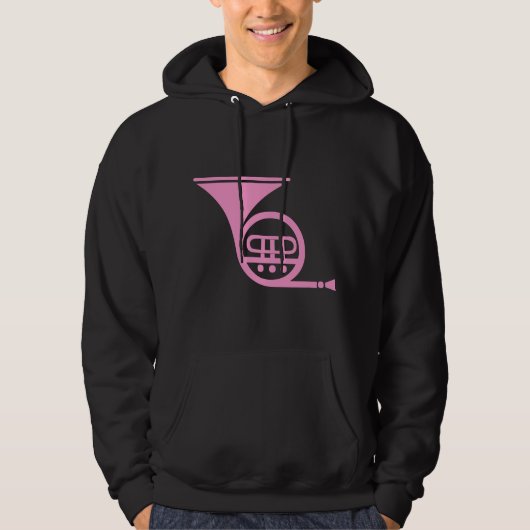 Französisches Horn - Rosa Hoodie (Vorderseite)