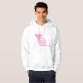 Französisches Horn - Rosa Hoodie (Vorne ganz)