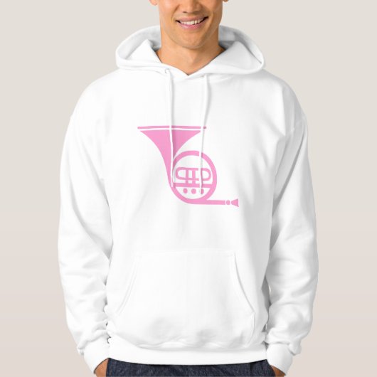 Französisches Horn - Rosa Hoodie (Vorderseite)