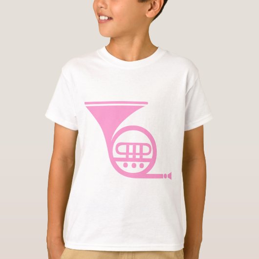 Französisches Horn - Rosa T-Shirt (Vorderseite)
