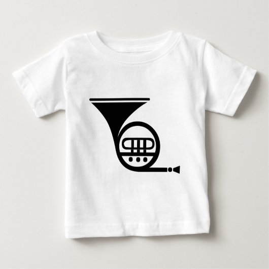 Französisches Horn - Schwarz Baby T-shirt (Vorderseite)