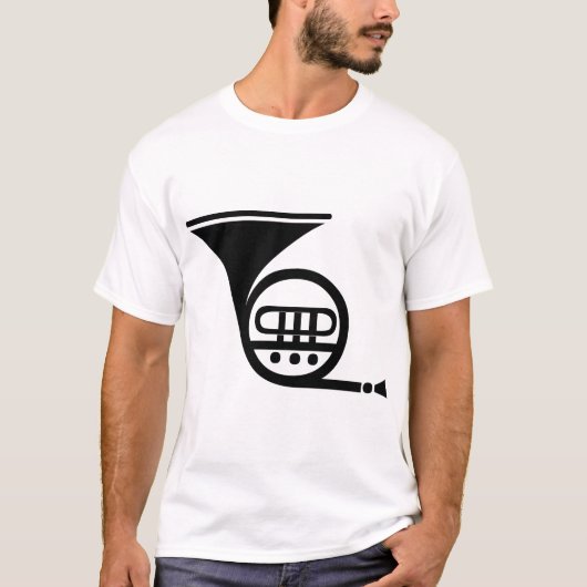 Französisches Horn - Schwarz T-Shirt (Vorderseite)