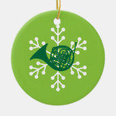 Französisches Horn-Spieler-Geschenk-Verzierung Keramik Ornament (Vorne)