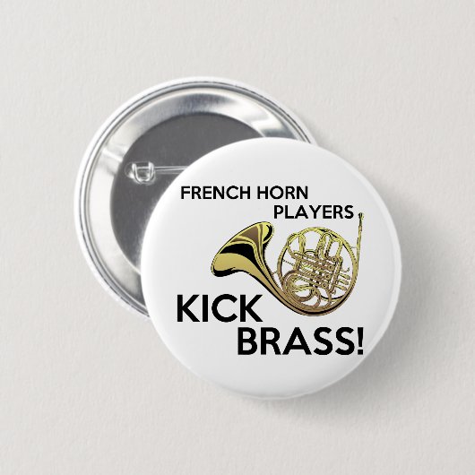 Französisches Horn-Spieler-Tritt-Messing Button (Vorne & Hinten)