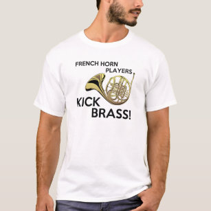 Französisches Horn-Spieler-Tritt-Messing T-Shirt