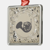 Französisches Horn-Spieler-Verzierung Silbernes Ornament (Links)