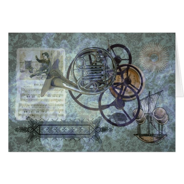 Französisches Horn Steampunk Gemisch (Vorderseite (Horizontal))