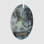 Französisches Horn Steampunk individueller Name Ornament (Vorderseite)