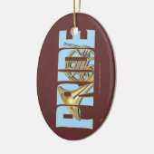 Französisches Horn-Stolz Keramik Ornament (Links)