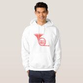 Französisches Horn - Tropisches Rosa Hoodie (Vorne ganz)