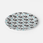 Französisches Horn und Musik Pappteller (Schrägansicht)