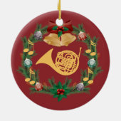 Französisches Horn-Verzierung Keramik Ornament (Hinten)