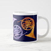 Französisches Horn von Wasserfarbe Jumbo-Tasse (Rechts)