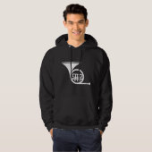 Französisches Horn - Weiß Hoodie (Vorne ganz)