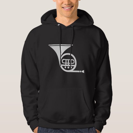 Französisches Horn - Weiß Hoodie (Vorderseite)