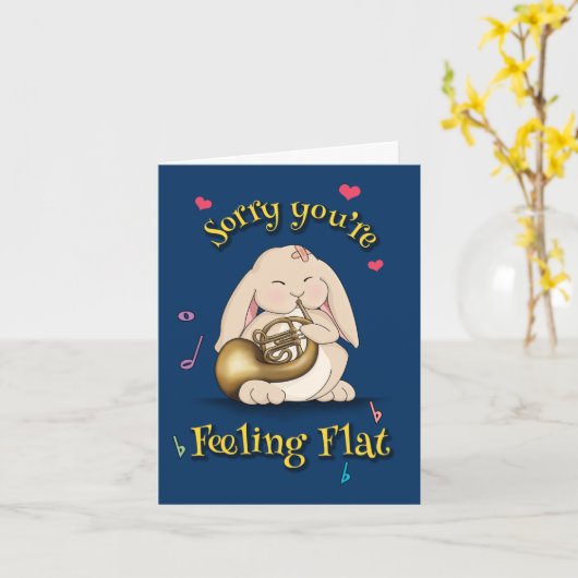 Französisches Horn wird bald gut Karte (Gelbe Blume)